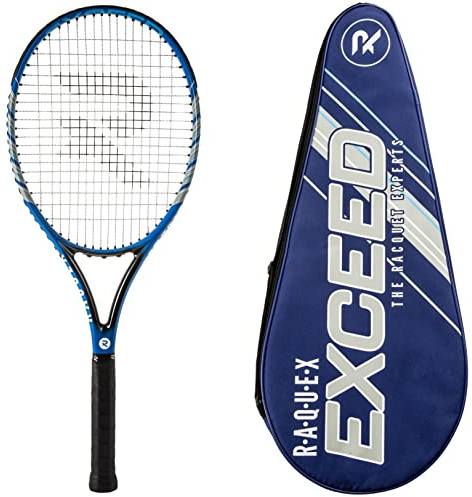 Raquex Exceed Tennis Racket – Carbon Fibre Tennis Racquet with Full Length Cover/Bag – Adult Tennis Racket for Men and Women - 27 Inch