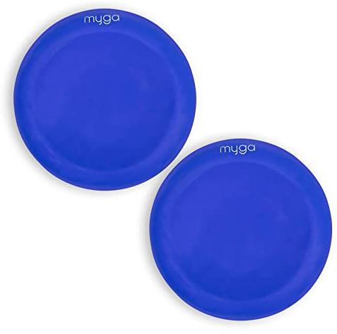Myga Yoga Knee Pads - Pair of Non Slip Support Pads for Yoga, Pilates, Exercise and Fitness - Silicone Yoga Mat Pads for Hands, Wrists, Elbows, Knees and Ankles - PACK OF TWO - Blue