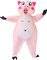 Pink Pig Inflatable Costume Adult Funny Cute Inflatable Animal Costume Party Cosplay Props Fat Pig Jumpsuit Halloween Dress Up Christmas Cross Dressing Birthday Party