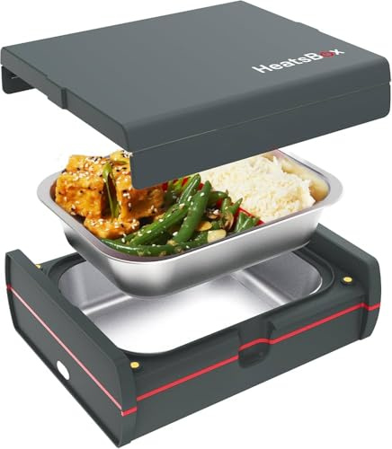 FAITRON HeatsBox Pro, Thermobehälter für Essen, Elektrische Lunchbox mit App-Bedienung, Auslaufsichere Lunchbox mit Edelstahl-Innenschale und vier Heizelementen, Warmhaltebox für Essen, 100 Watt