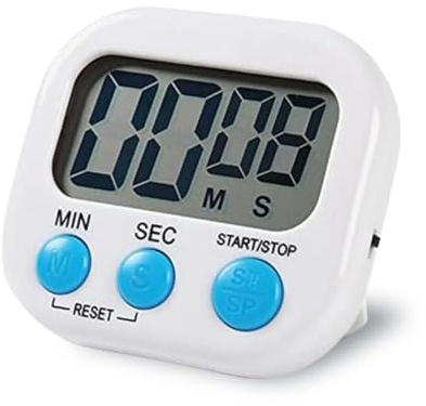 Vnvnvnv Multi-functional Digital Kitchen Timer | ABS material, loud alarm, large numbers, cooking timer, convenient storage, back with plastic magnetic heel stand (white)