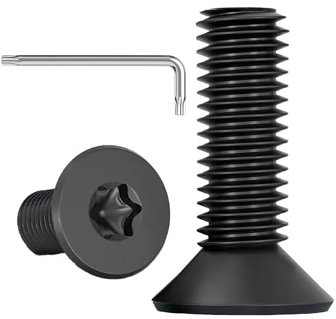 ORTAVA Lot de 20 vis à tête fraisée M4 x 16 Torx - Vis noires à tête fraisée - Acier inoxydable A2 V2A - Oxyde noir - Vis de machine avec clé Torx - Pour équipement de machines et meubles de maison