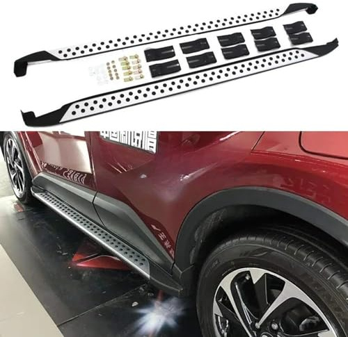 HALODE 2 Piezas Faldones Laterales del Coche para Toyota C-HR CHR 2017-2023 Estribos, faldones Laterales y Barras Laterales compatibles con automóvilesi