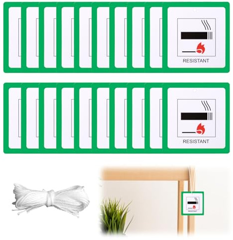 Lot de 20 étiquettes de sécurité incendie pour meubles – Étiquettes de sécurité incendie pour meubles et chaises avec panneau d'extincteur – Étiquettes d'avertissement pour meubles de maison –