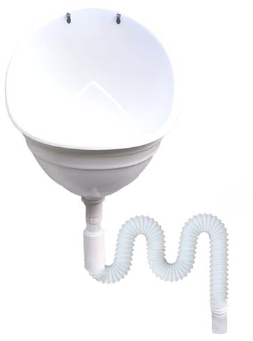 Urinal Urinalbecken, Kunststoff Pissoir mit Schlauch, Einfach und Wasserlos Wandurinal Wandpissoir für Garten Camping Keller Baustelle WC (Weiß)