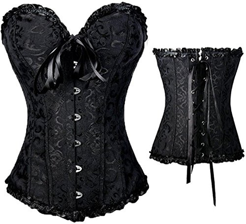 Kouoybt Women's Corset, Sexy Lace Floral Waist Shaping Bustier Top for Wedding Dating Costume Party Photography