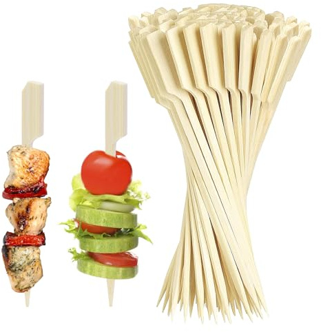 200 Piezas Palitos de Comida para Dedos, 9cm Pinchos de Bambú Brochetas Palillos para Aperitivos para Cócteles, Aperitivos, Frutas, Barbacoas, Sándwiches