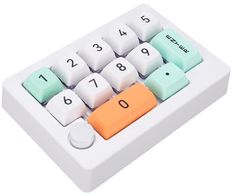 Oreilet Clavier de Jeu mécanique 12 Touches, Mini Clavier à Une Main avec Joystick, rétroéclairage RVB, Macro programmable, pour Jeux de Bureau (White)