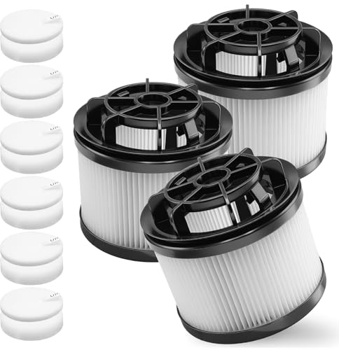 Juego de 3 filtros de repuesto para aspiradora Levoit LVAC 200, 99,9 % de potencia de filtro, adecuado para modelo de filtro ‎LSV-V201F-WUS, filtro de aspiradora con 6 filtros Vormotor y 3 filtros