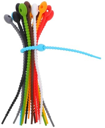 STOBAZA 18 piezas Bridas de Silicona Reutilizables Cordones Elásticos Seguros y Suaves para Organización de Cables Verduras y Barbacoa Resistentes y Flexibles para Uso Doméstico