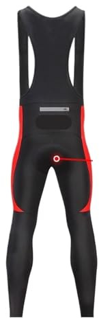 YILWPV Pantalon De Cyclisme en Polaire Thermique d'hiver, Collants avec Fermeture Éclair, Rembourré Gel, Pantalons Longs for Équipe Vélo Montagne pour Homme(Red with Padded,3XL)