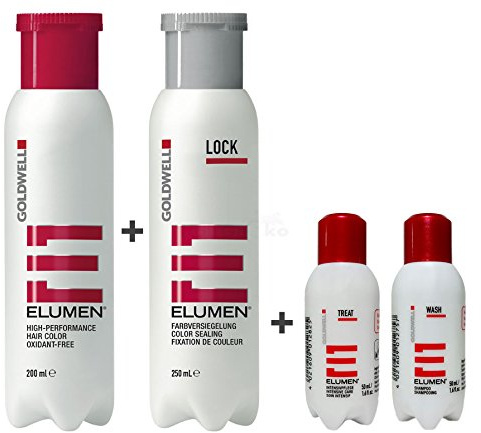 Goldwell Elumen Haarfarbe [Pk@all Pink] 200ml + 250ml Lock Versiegelung + 50ml Wash Shampoo + 50ml Treat Intensivpflege