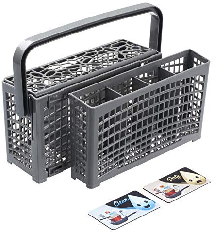 MP Pirol Panier à Couverts pour des Couverts propres et hygiéniques - Universel Divisible pour tous lave-vaisselle livré avec aimant - 23 x8,5+4,5x13,5 cm, Gris