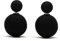 LeahMaria Matt Doppel Perlen Ohrstecker Front Back Kugel (Black)