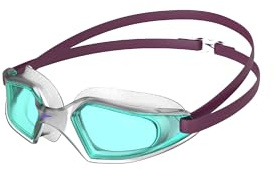 Speedo Unisex-Youth Hydropulse Swimming Goggle | Comfortable Fit | Adjustable Design | Anti-fog | Anti-leak Goggles, Deep Plum/Clear/Light Blue, One Size