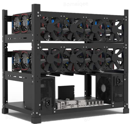 Mining Rig Rahmen für 12 GPU, Unterstützung für Dual Power Supply für Crypto Coin Currency Bitcoin ETH ETC ZEC Mining Tools - Nur Rahmen, Lüfter und GPU sind Nicht im Lieferumfang enthalten