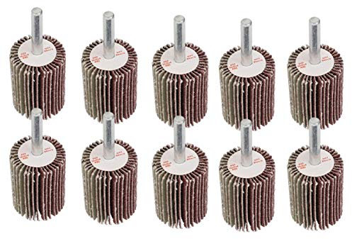 Discos Abrasivos, 30 x 40 mm 10 Pcs Milhojas Rectificador High Performance Lijadora de Papel de Lija Rueda Lijadora de Aleta con 6 mm Vástago Perfect for Grinding and Polishing