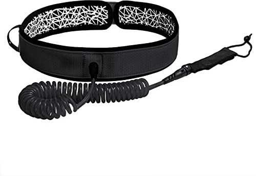 Lixada Surfboard Waist Leash 7mm Thick 10ft Coiled Surf Board Leash SUP Stand Up Paddleboard Leash