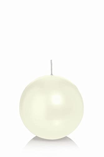 INNA-Glas Candela a Sfera Maeva in Foglio di cellophane, Avorio, Ø8 cm, 25h - Made in Germany - Candela Decorativa