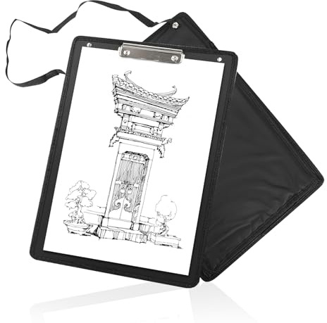Baxnore Tablero de dibujo de artista, tablero de dibujo de 8k con una sola correa para el hombro, tablero de dibujo de artista grande, tablero de dibujo para dibujar pintura negro