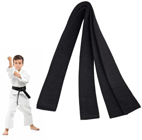 XPEX 260cm Judo gürtel Judo Karate Gürtel Belt Kampfkunst Karate Judo Baumwolle Taekwondo Belts Professioneller Karate Aikido Belt für Kinder Erwachsene Kampfsportgürtel (Schwarz)