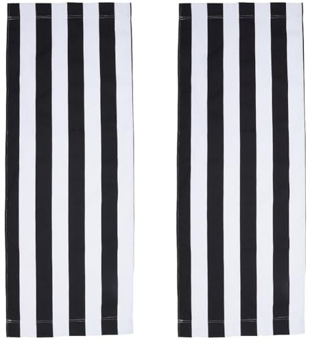 GORGECRAFT 113x43cm Beach Sling Chair Sostituzione Tela 2pz Sedie da Esterno Coperture Sostituzioni Nero e Bianco Portatile Reclinabile Sling Chair Tessuto per Prendere Il Sole Giardino Cortile Relax