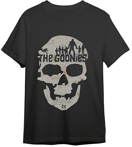 Comic Studio | The Goonies Camiseta Hombre| Artículo Licenciado Oficial | Calavera De The Goonies | Negro | S, M, L, XL, XXL