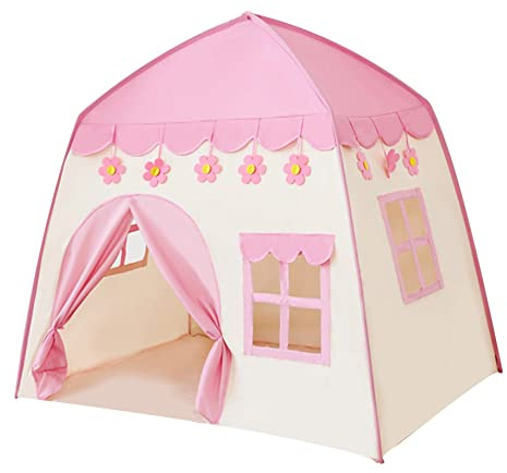 Peosaard Los niños juegan Tiendas de campaña, una Gran casa de Juegos de Hadas para niños, Carpa de Princesa Castle, de Juego para para niña niña/51.18x39.37x51.18 Pulgadas (Rosas)