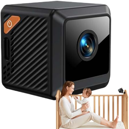 Caméra Mini Sans Fil - 1080P pour Bébé et Animal Domestique,Caméra Intelligente Discrète Portable À Chargement USB Et Stockage Par Carte Mémoire Pour Chambre, Jardin, Garage, Voiture,