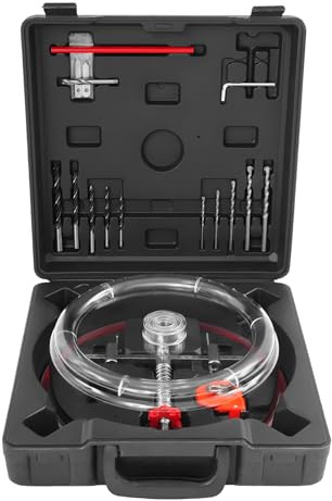 Cortador circular de 40 a 200 mm, sierra perforadora profesional, cortador de agujeros ajustable con funda protectora para el polvo, juego de cortadores de plástico, madera, compatible con taladros de