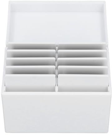 Scatola Portaciglia Acrilico a 10 Strati con Base Magnetica, Portapallet per Ciglia Finte, Strumento per Estensioni e Innesti per Negozi e Scuole di Formazione, Display Trasparente (Bianca)