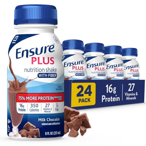 Ensure Plus Milk Chocolate Nutrition Shake With Fiber, 24 Pack