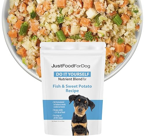 Just Food for Dogs Nutrient Blend, Vitamins and Supplements for Homemade Dog Food, Fish and Sweet Potato, DIY Fresh Pet Meals and Toppers, Human Grade, Dog Vitamins & Multivitamin Additive, 4.55oz