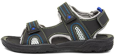Red Fish Carl Boys Black Easy Fasten Sandal - Size 1 UK - Black