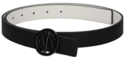 Armani Exchange Cintura da donna Essential, Double Face, logo Circle, nero/bianco, M