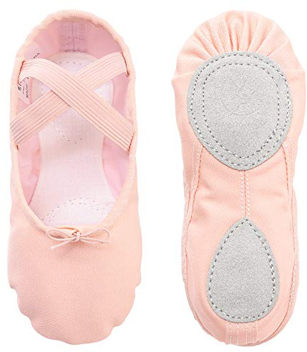 Ballet Shoes Ballet Dance Shoes Split Leather Sole Canvas Yoga Gymnastic Shoes for Girls Women Kids Children's Adults 8.5UK child-EU26 Pink …
