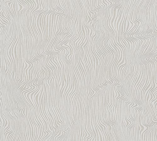 A.S. Création 3D Tapete Attractive Strukturtapete Vliestapete mit Glitzereffekt grau glänzend strukturiert 377613