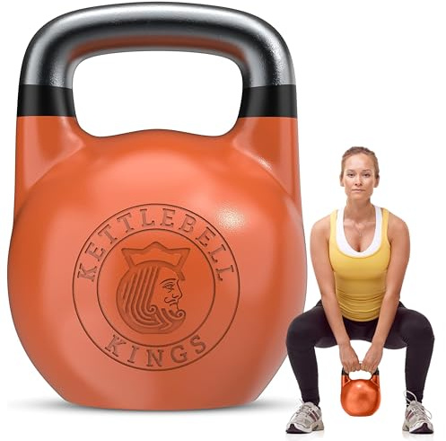 Kettlebell Kings Competition Kettlebells Weight - 33mm handle - 30 KG - Hand weights Workout Gym Equipment and Strength training sets for Women and Men - Weights set for Home Gym - 4-32KG