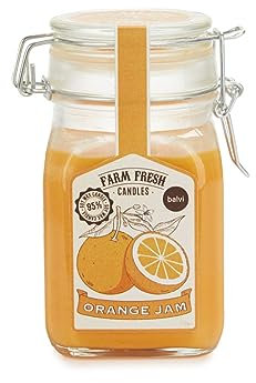 Balvi Vela aromática Farm Fresh Color Naranja Diseño de Tarro de Mermelada con Olor a Fruta Naranja C
