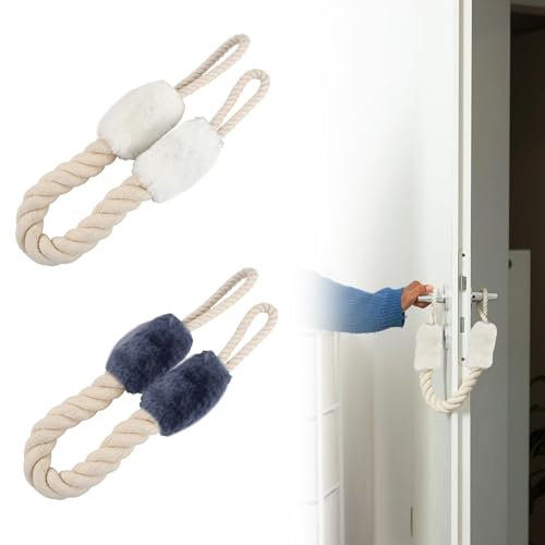Baumwolle Türkordeln Türstopper Klinke, 2 Stück Türkordel Klemmschutz Baby Finger Türkordeln Einklemmschutz 60cm Lang Türkordel Klemmschutz für Türen Haustier und Kinder Fingerschutz