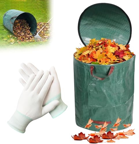 Sacchi da Giardinaggio, Sacchetti per Rifiuti Da Giardino, 120L Borsa da Giardino per Foglie, Sacchi Da Giardinaggio Professional, Sacchi per Rifiuti Da Giardino, Per Foglie, Rifiuti Verdi