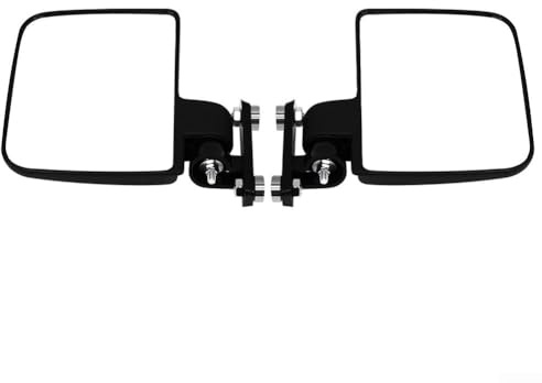 Pair of No-Drill Golf Cart Side Mirrors with Wide View, Rearview Mirror for EZGO, Tractor, Forklift and Lawn Mower, Black