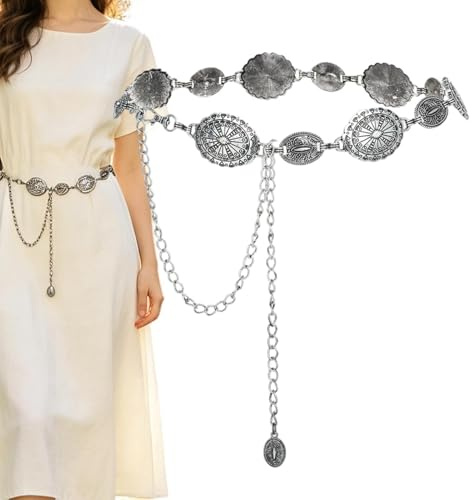 Collier de taille bohème | Bijoux décoratifs en métal pour la taille du corps de la hanche - Ceinture Conchos en métal occidental | Pour robe jeans pantalon tenue concert festival été filles