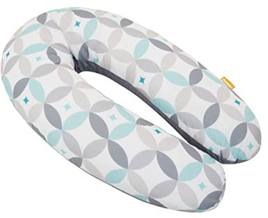 Badabulle Cojínde Maternidad Evolutivo, 2 en 1, Almohada de Lactancia, Relleno de Microesferas, estampado