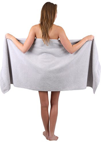 Betz Saunatuch XXL Badetuch Liegetuch Strandlaken Saunahandtuch Premium Frottee 100% Baumwolle Größe 70 x 200 cm Farbe Silbergrau