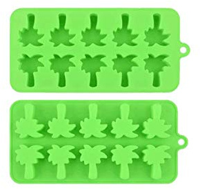 2pcs 10 Cavity Palm Tree Silicone Mold Cake Mould Chocolate Candy Cupcake Mould Jelly Baking Mould Mold Ice Cube Tray
