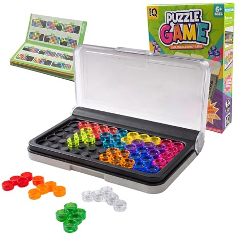BRAINIPLAY - Juego de Inteligencia IQ Puzzle con 80 Desafíos – Rompecabezas de Lógica Tipo IQ Puzzle para Niños y Adultos, Brain Teaser Portátil, Juego Educativo +6 Años, Idea de Regalo