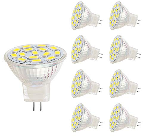VINBE Lampes LED MR11, douille GU4.0, 3.5 W, correspondant à des lampes halogènes 25-35 W, 12 V AC/DC, 350LM, projecteur 120 °, éclairage sur rail, blanc (6000K, 8 pièces)