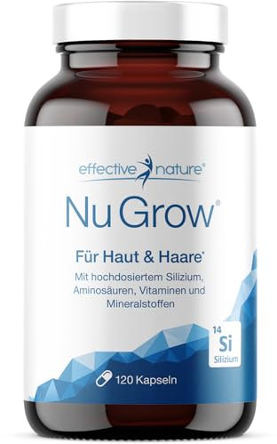 Silizium Nu Grow - 120 Kapseln - Natürliche Haarvitamine - Vitamine für Haare in praktischen Kapseln mit Silicium - Vegan und ohne Zusätze