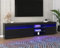 KecDuey 180cm TV Lowboard Hochglanz mit LED-Beleuchtung,Fernsehschrank TV-Schrank TV-Kommode mit 3 Türen & Glasregal 180x35x45cm (Schwarz)